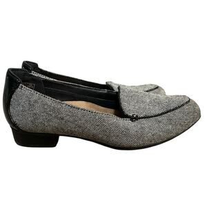Clarks Artisan Kesha Luca Loafers Size 6.5 Black Tweed